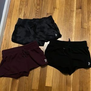 Set of THREE - PINK by Victoria’s Secret shorts with front pockets. Size S